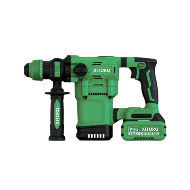 Martelo rotativo sem escova de íons de lítio de 21 V — furadeira/cinzel/martelo de 3 modos, energia de impacto de 4,5J Martelo rotativo sem escova de íons de lítio de 21 V — furadeira/cinzel/martelo de 3 modos, energia de impacto de 4,5J