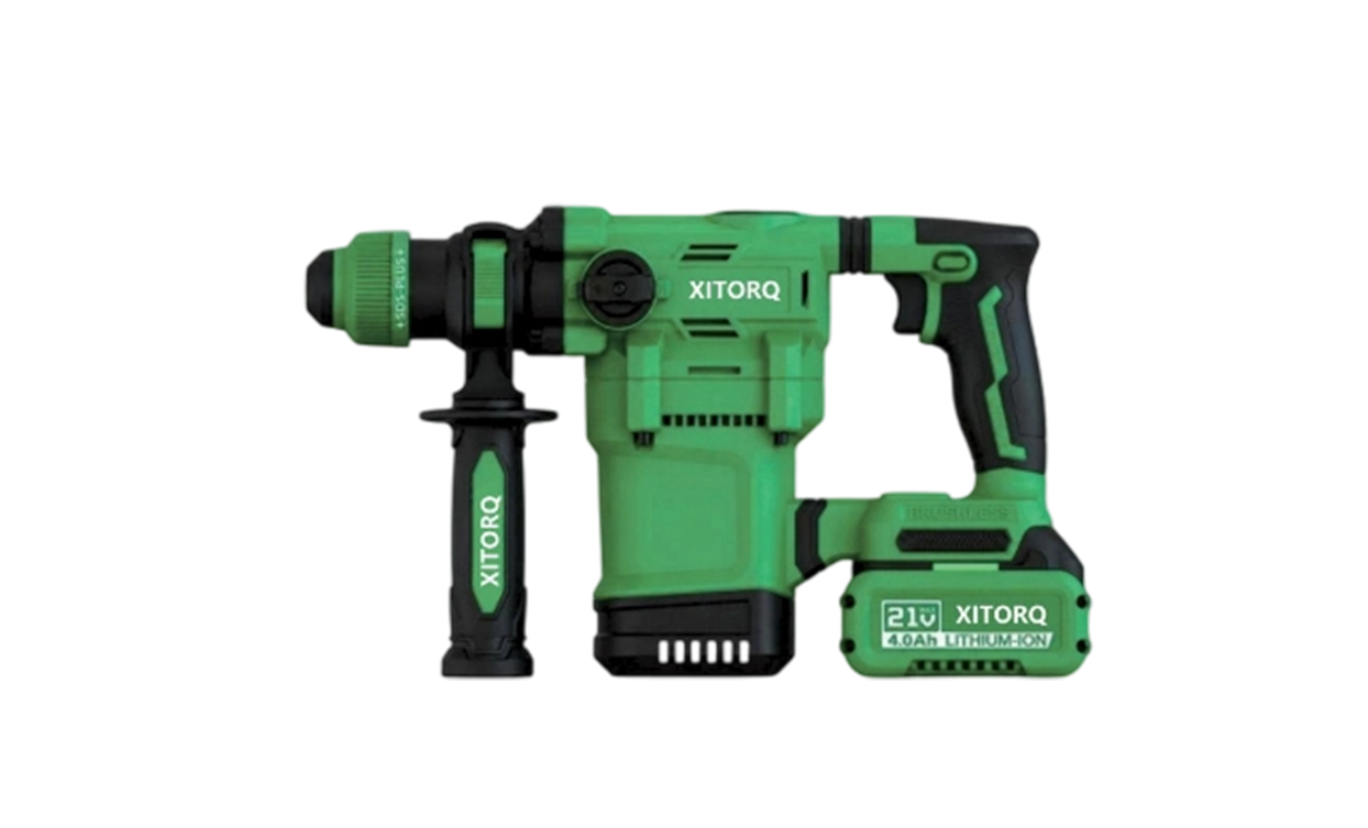 Martelo rotativo sem escova de íons de lítio de 21 V — furadeira/cinzel/martelo de 3 modos, energia de impacto de 4,5J