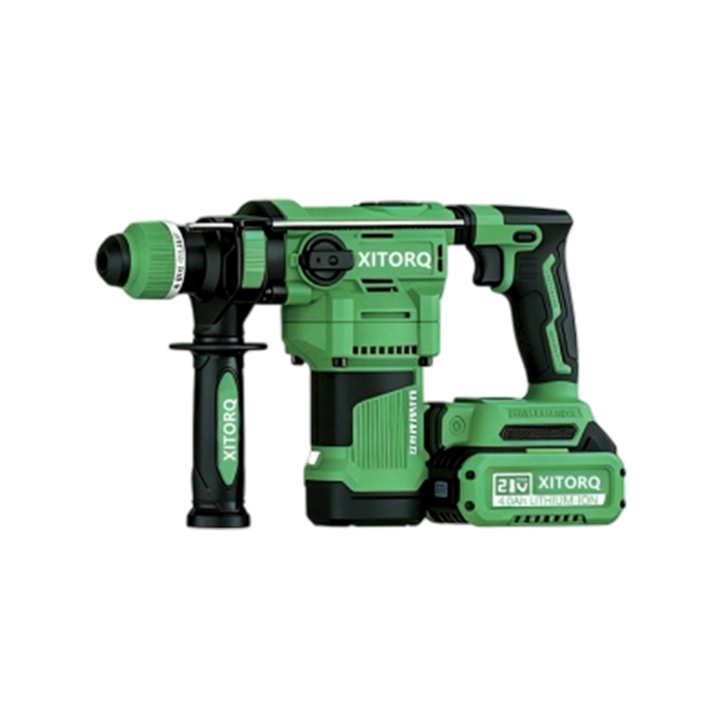 Martelo rotativo sem escova magnético de íon de lítio de 21 V XJ.728 (serviço pesado) — energia de impacto de 2,8 J para materiais duros Martelo rotativo sem escova magnético de íon de lítio de 21 V XJ.728 (serviço pesado) — energia de impacto de 2,8 J para materiais duros